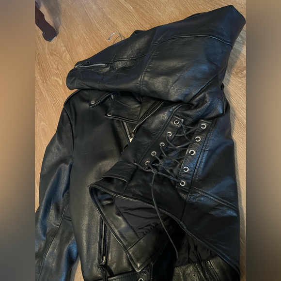 Wilson Black Leather Bomber Men Jacket, size XL - Picture 3 of 8